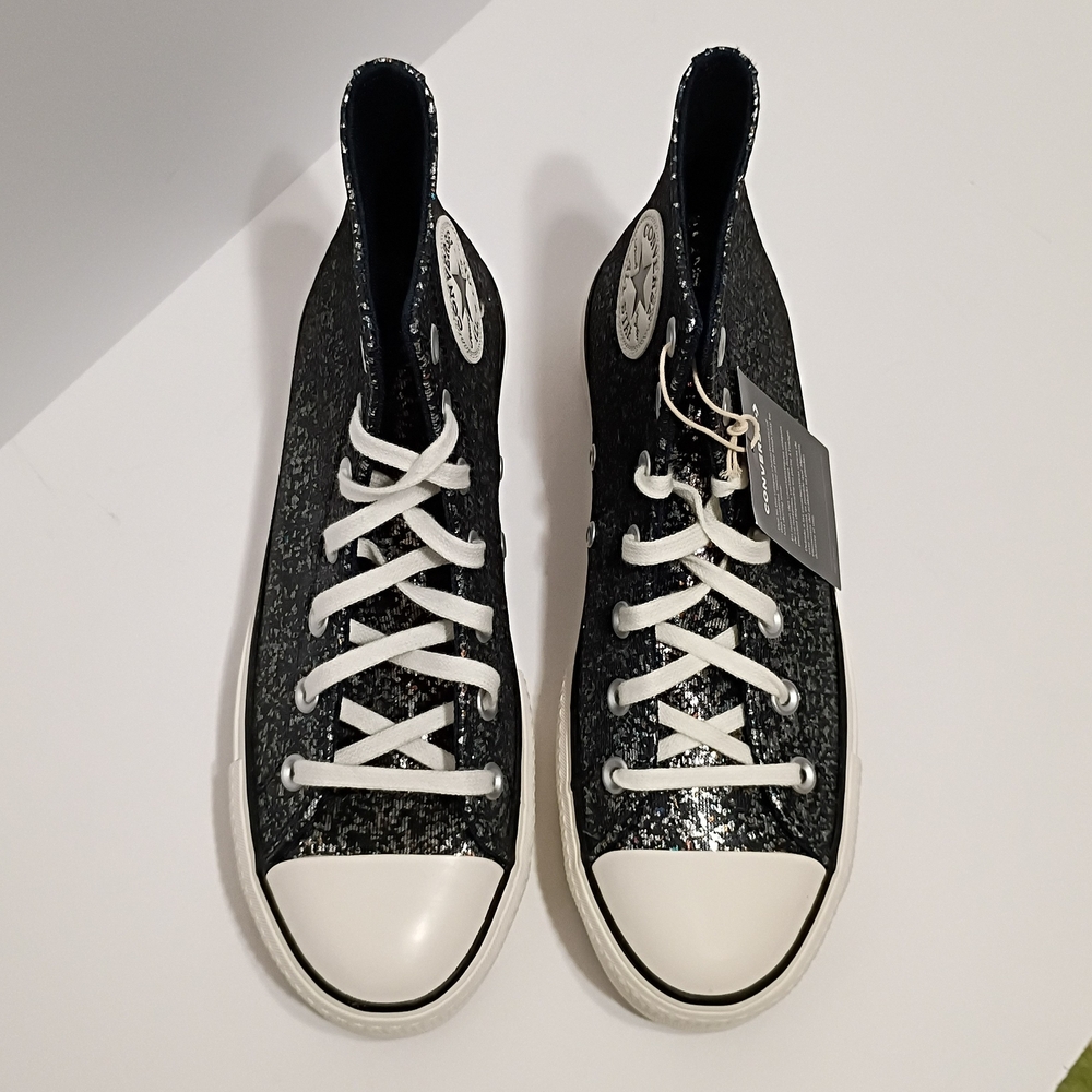 Converse CT All Star Into The Void Black Glitter Lift Platform Sneakers - Picture 5 of 9